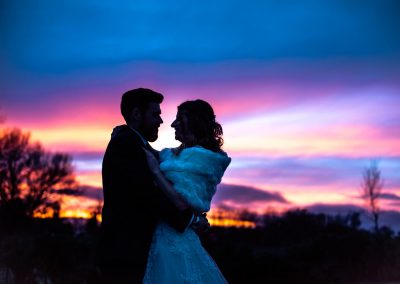 Bride and Groom Essex Sunset
